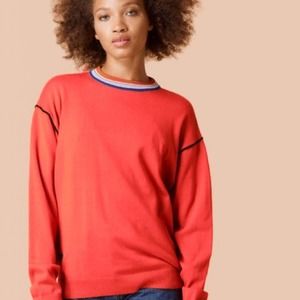 Unif Riley Ringer Sweater Red {Ww39} - image 1